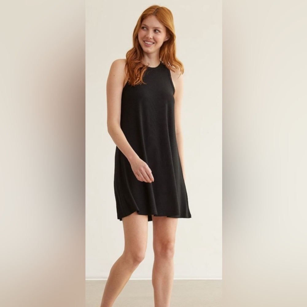 REITMANS “Signature” Ribbed Black Sleeveless Tank Swing Dress / XXL